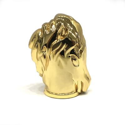 Klassisches Zink-Legierungs-Gold-Farb-Pferd formen Metall-Zamac-Parfümflasche-Kappe