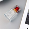 Stellen-Quadrat-transparente Glasparfümflasche-Acrylabdeckungs-Spray-Presse-Reise-unterschiedliche Flaschen-Kosmetik-Beispielflasche