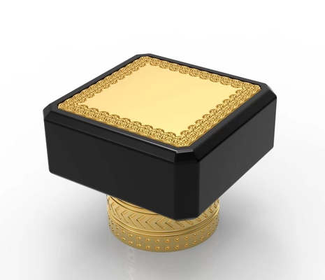Gold überzog hohe Ästhetik-Quadrat-Flaschenkapsel parfümieren Soem alle angenommene Farbe