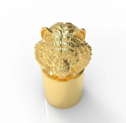 Freundliche Zink-Legierungs-hohe Ästhetik Lion Head Perfume Bottle Caps Eco