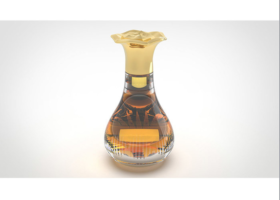 Kundenspezifische Zink-Legierungs-Parfümflasche des Logo-15Mm bedeckt kreative Blumen-Luxusart mit einer Kappe