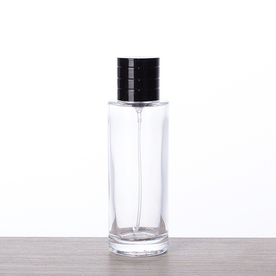 Flüssigkeit hohe zylinderförmige Parfümflasche des Glas-50ml fein zerstäubtes tragbare Kosmetik-Flasche mit Kappe