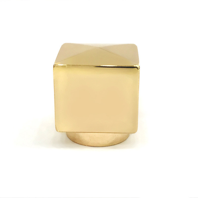 Kreativer Zink-Legierungs-Gold-Würfel formen Metall-Zamac-Parfümflasche-Kappe