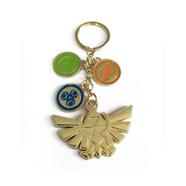 Kindergold kundengebundener Schlüsselanhänger-Zink-Legierungs-Soem-Entwurf bunt mit Logo