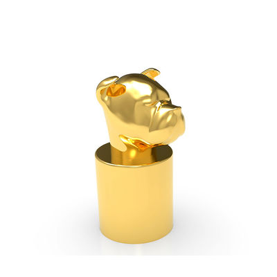 Kundenspezifische Parfümflasche-Kappen Hunde-Kopf-Gold-Fasion ISO 9001