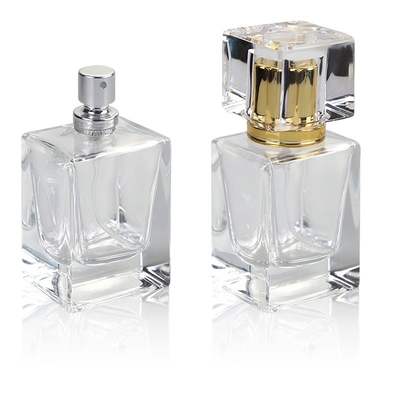 Rechteck-bereifte einzigartige Parfüm-Glas-Flasche 30ml transparenten Luxus