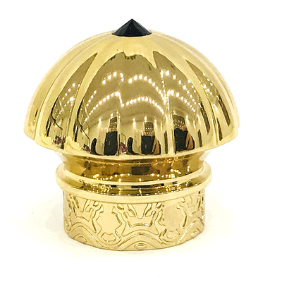 kaufen Kundenspezifische Luxus- Gold-Farbe-Zamak-Metallparfümflasche-Kappen mit Stein online manufacture