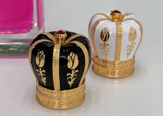 kaufen Ausgezeichnete Schwarz-Gold-Diamant-Zamak-Parfümkappen für Standard-Flaschenhals online manufacture
