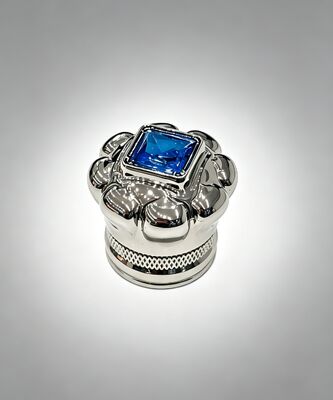 kaufen Luxus Zamak Parfüm Kappe mit brillant blauem Edelstein - Premium-Flaschenverschluss Online-Herstellung