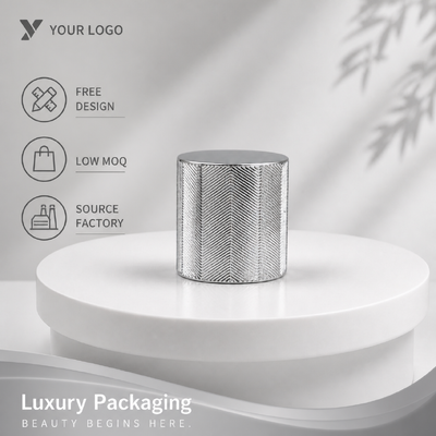 kaufen Silber Chevron Prägnierte Zinklegierung Runde Parfümkappe Niedriges MOQ Custom Marke Metall Duft Deckel Für leere Luxus-Parfüm Glasflasche Online-Herstellung