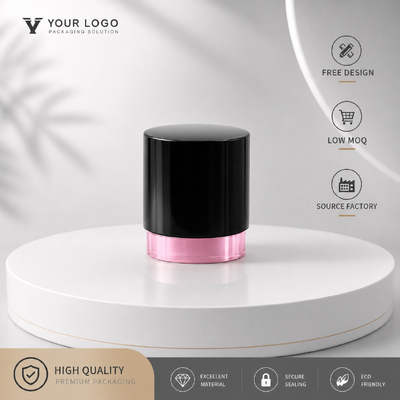 kaufen Zweifarbiger Glanz Schwarz Rosa Zinklegierung Zylinder Parfümkappe kundenspezifische runde Metall Duftflasche Deckel Für Luxus Kosmetik Glas Parfümflasche Online-Herstellung