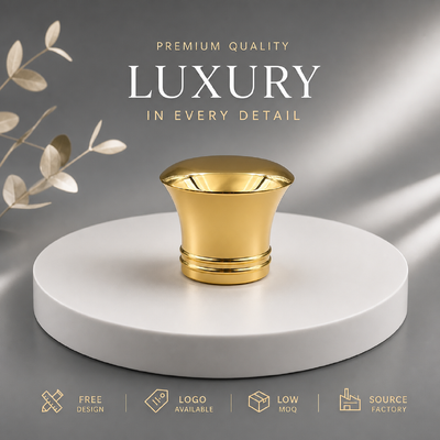 kaufen Fabrik Custom Flared Curved Waist Flat Dome Spiegel Gold Zink Alloy Parfüm Kappe Doppelring Basis OEM ODM Custom Graviert Logo Zamac Parfüm Deckel Für Luxus Glas Parfüm Flaschen Magnetisch Online-Herstellung