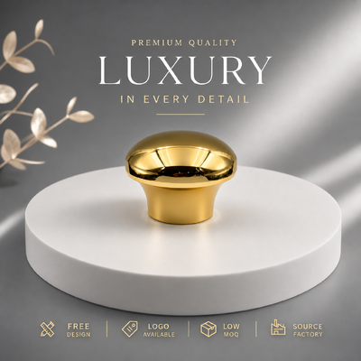 kaufen Premium glatte Pilzdome Spiegel Gold Zinklegierung Parfüm Kappe Solid Schwere Zamac Metalldeckel Für minimalistische Designer Parfüm Verpackung Magnetisch Online-Herstellung