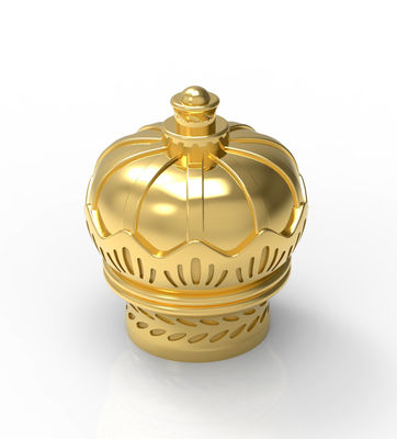kaufen Goldfarbformen neue Entwurfs-Parfümflasche-Kappen-Krone Zamak-Material online manufacture