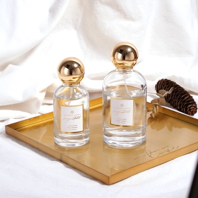 kaufen Zamac-Goldluxusparfümflasche 50ML 100ML Glas Soems leeres rundes online manufacture