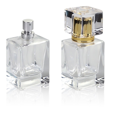kaufen Rechteck-bereifte einzigartige Parfüm-Glas-Flasche 30ml transparenten Luxus online manufacture