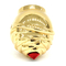 Kundenspezifische Luxus- Gold-Farbe-Zamak-Metallparfümflasche-Kappen mit rotem Stein