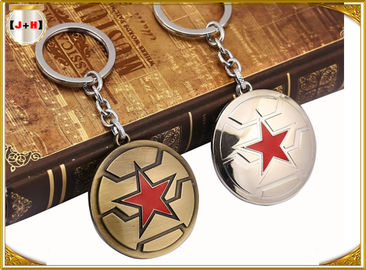 Messing gebürsteter Metall nach Maß gravierter gezeigter Stern-Entwurf Name Keychains fünf