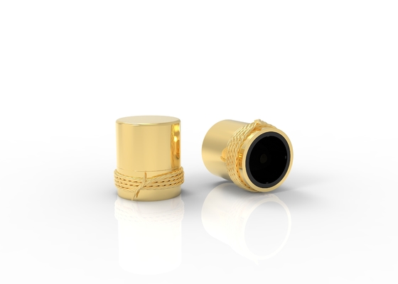 Luxuriöse High-End-Zamak Glanzgold-Parfümflaschenkappen Zink-Alloy-Parfümdeckel