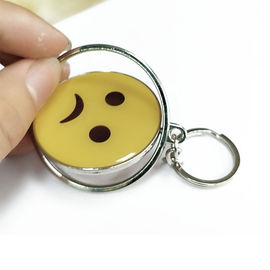 Lächelnder Gesichts-kundenspezifischer Logo Keychains-Gelb-Kreis mit umweltfreundlichem Metall