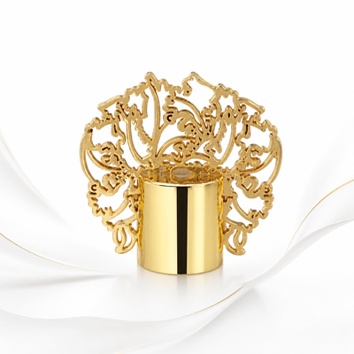 Goldplattierte Zamak-Parfümkappen mit anpassbarem Design und spiegelpoliertem Finish