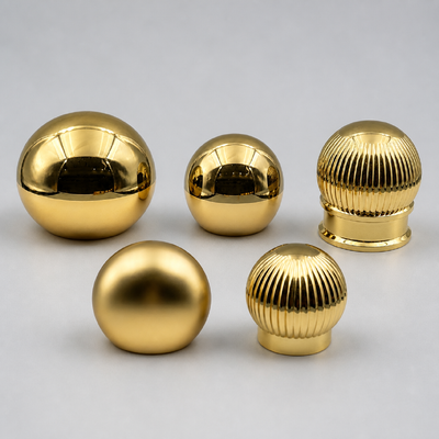 Großhandel Ball Form Zinklegierung Parfümkappe Kugelförmig Glatt Vertikal Rippe Gold Metall Parfümflaschenverschluss Kundenspezifisches Logo Akzeptiert