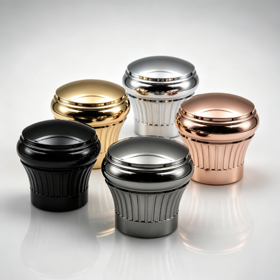 Fabrik Großhandel Vertikal gegraben Zamac Parfum Kappe Runde Kuppel Top Metall Parfüm Flasche Abdeckung Gold Silber Rose Gold Schwarz Gunmetal Custom Logo