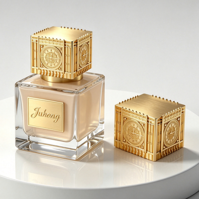 Luxury Square Geometric Zamac Perfume Cap