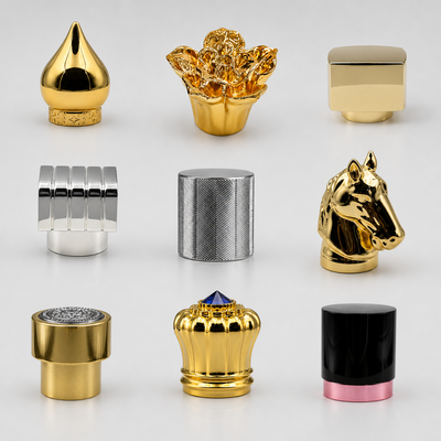 Existing Mold Wholesale Zinc Alloy Perfumes Lid Custom Logo Luxury Zamac Perfume Bottle Cap Fea15 Perfume Cap With Insert